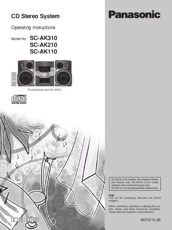 Mode d'emploi PANASONIC SC-AK110EB