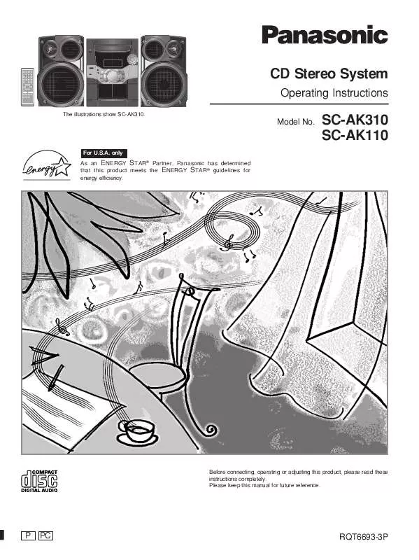 Mode d'emploi PANASONIC SC-AK110P