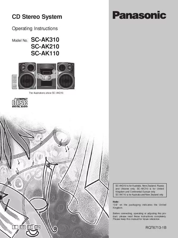 Mode d'emploi PANASONIC SC-AK210