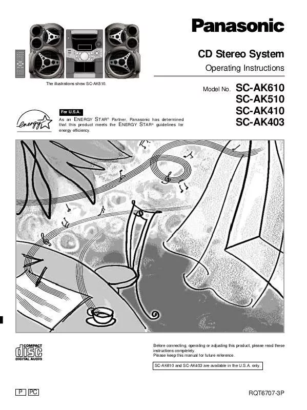 Mode d'emploi PANASONIC SC-AK403