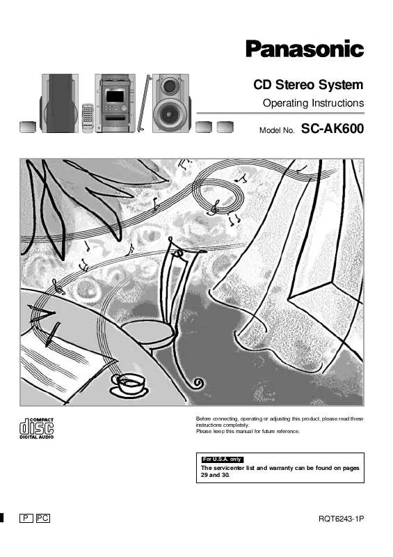 Mode d'emploi PANASONIC SC-AK600