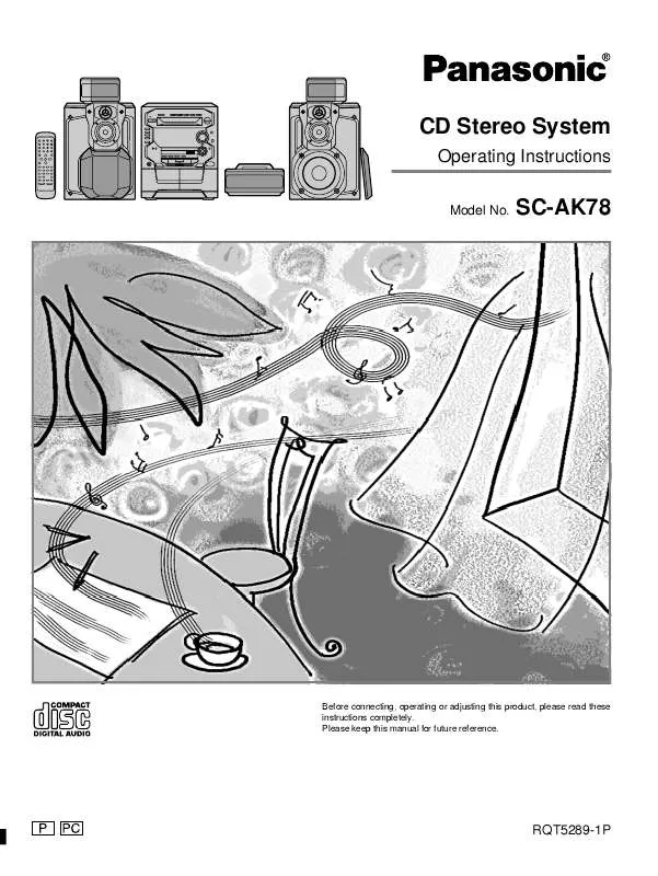 Mode d'emploi PANASONIC SC-AK78