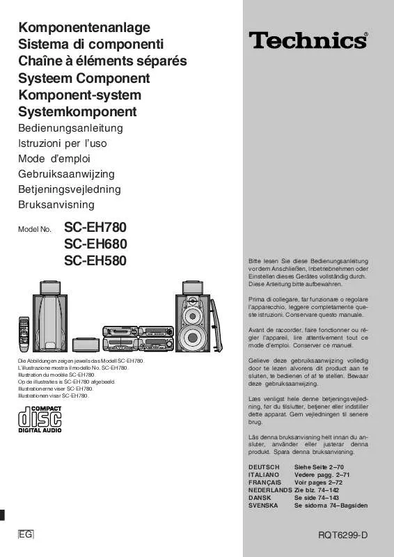 Mode d'emploi PANASONIC SC-EH580