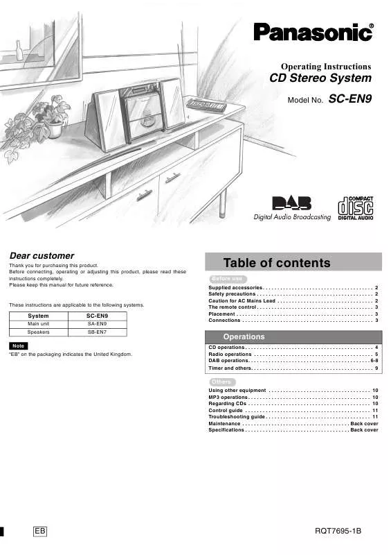 Mode d'emploi PANASONIC SC-EN9