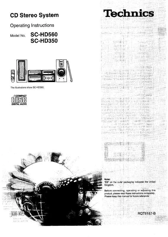 Mode d'emploi PANASONIC SC-HD560