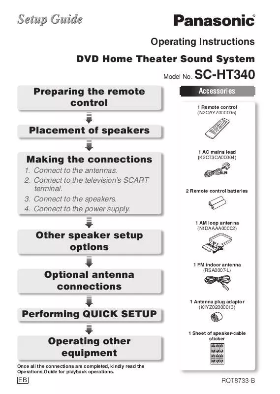 Mode d'emploi PANASONIC SC-HT340