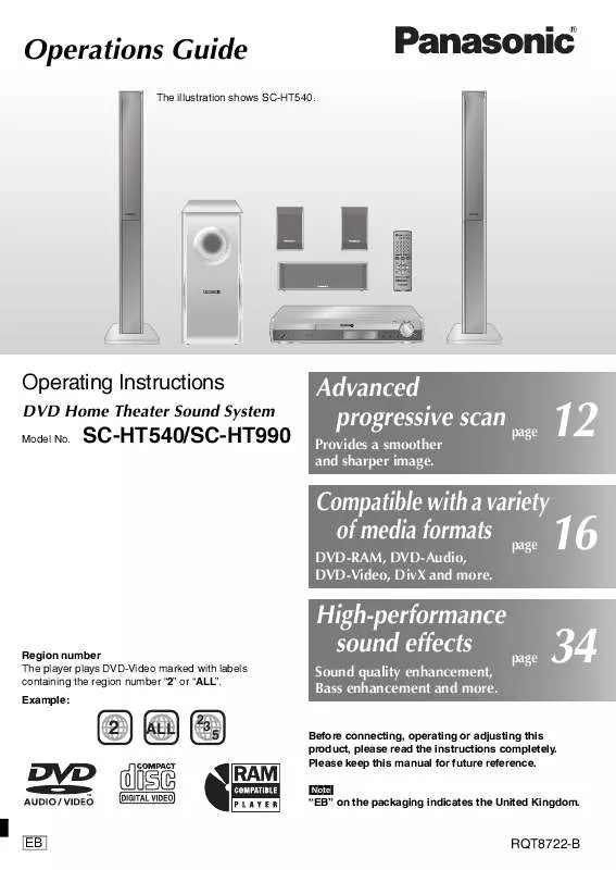 Mode d'emploi PANASONIC SC-HT540