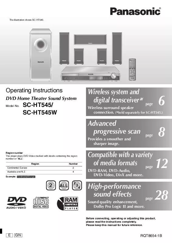 Mode d'emploi PANASONIC SC-HT545