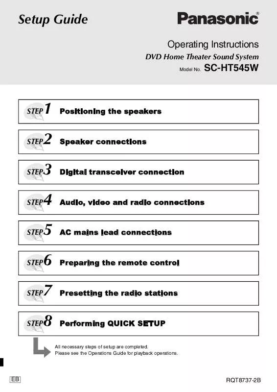 Mode d'emploi PANASONIC SC-HT545W