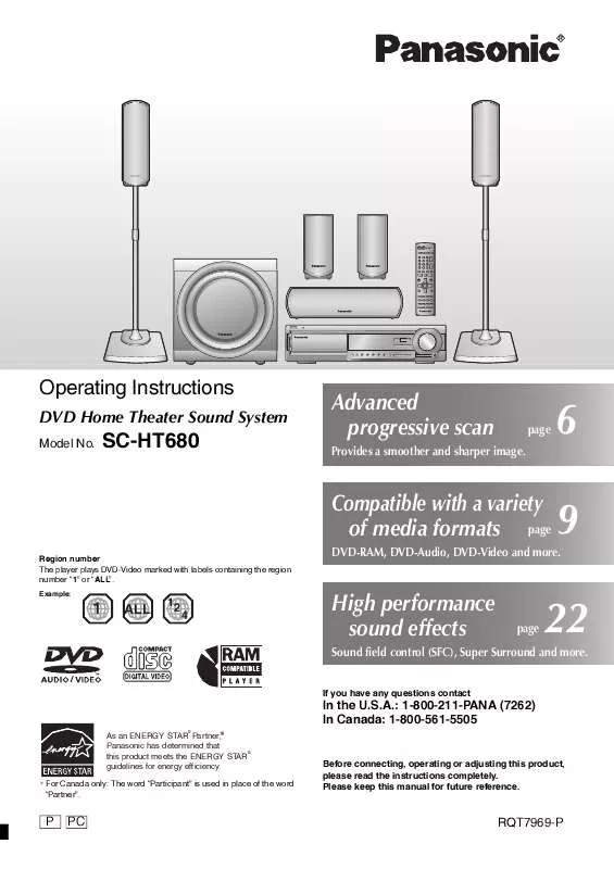 Mode d'emploi PANASONIC SC-HT680