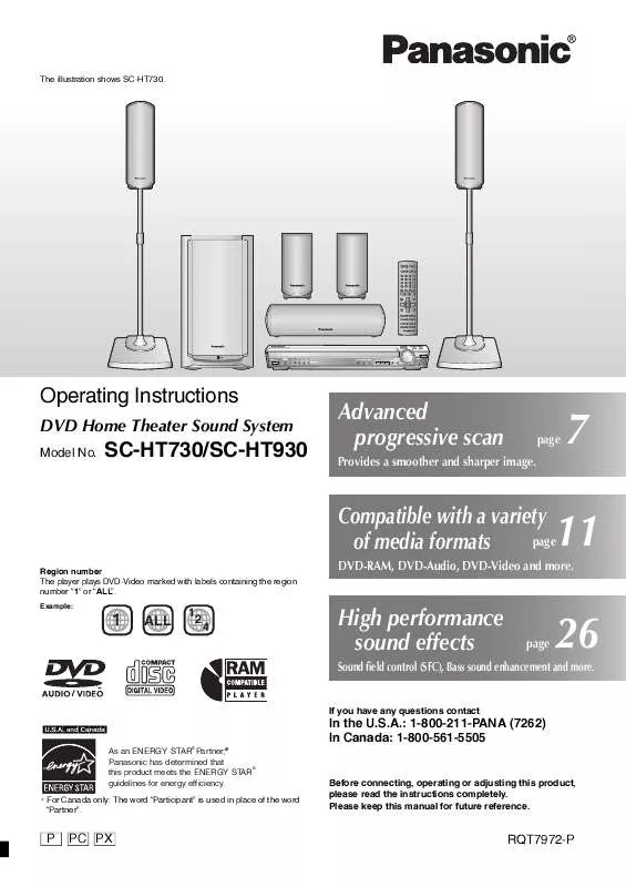 Mode d'emploi PANASONIC SC-HT730