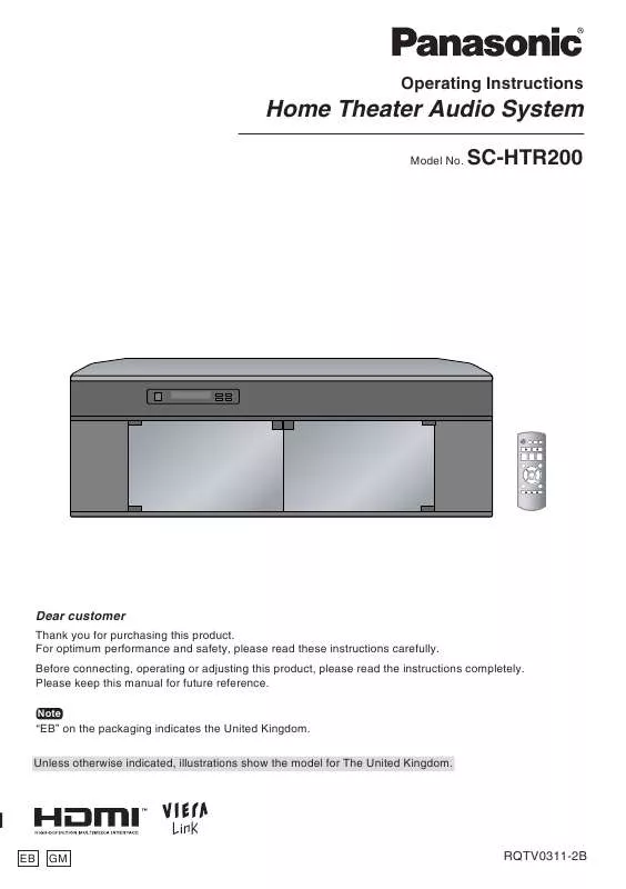 Mode d'emploi PANASONIC SC-HTR200EB