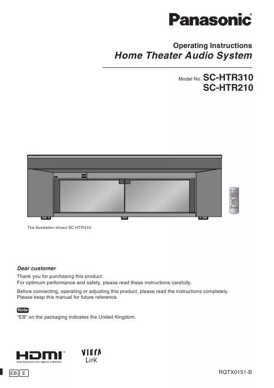 Mode d'emploi PANASONIC SC-HTR310