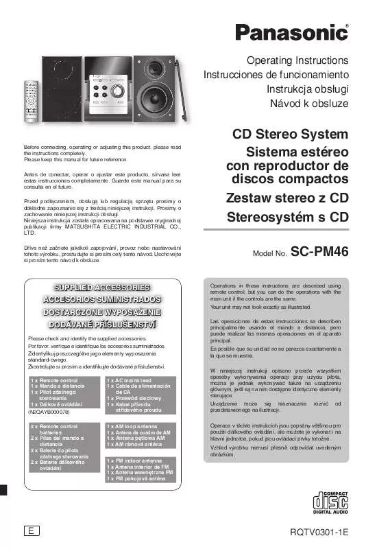 Mode d'emploi PANASONIC SC-PM46