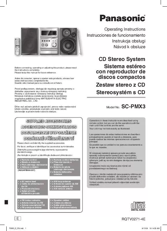 Mode d'emploi PANASONIC SC-PMX3