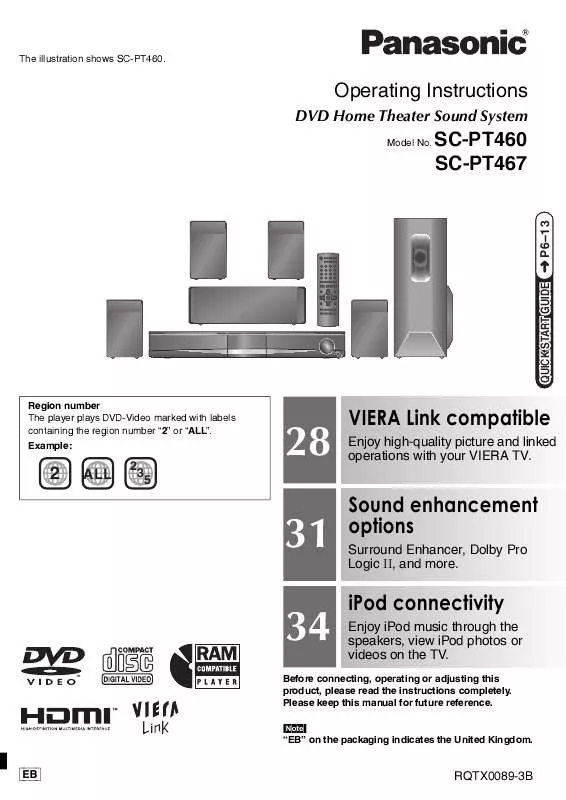 Mode d'emploi PANASONIC SC-PT467