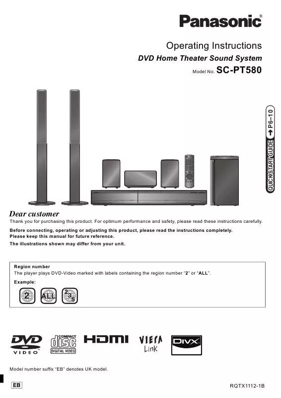 Mode d'emploi PANASONIC SCPT580EG