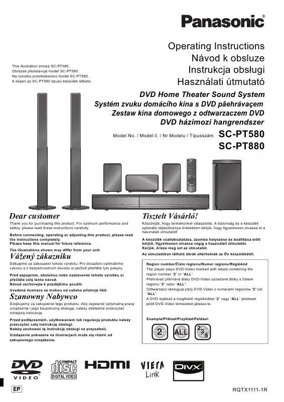 Mode d'emploi PANASONIC SCPT580EP