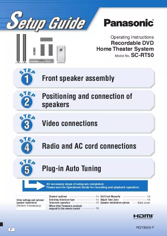 Mode d'emploi PANASONIC SC-RT50