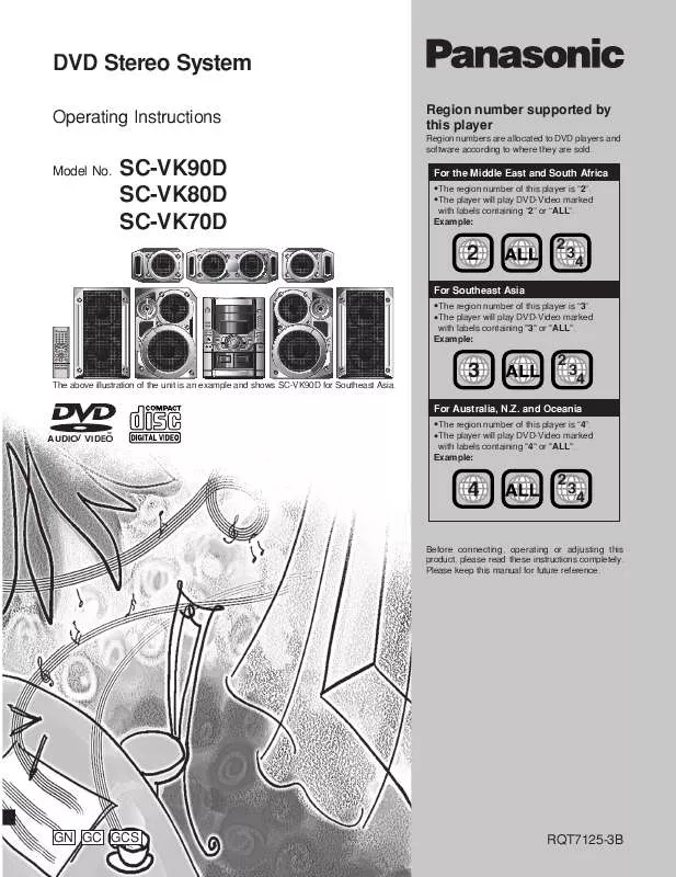 Mode d'emploi PANASONIC SC-VK70D