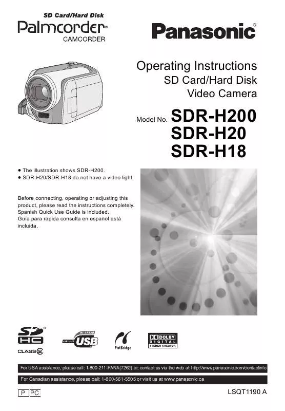 Mode d'emploi PANASONIC SDR-H200