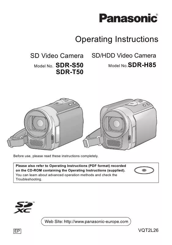 Mode d'emploi PANASONIC SD-RH85