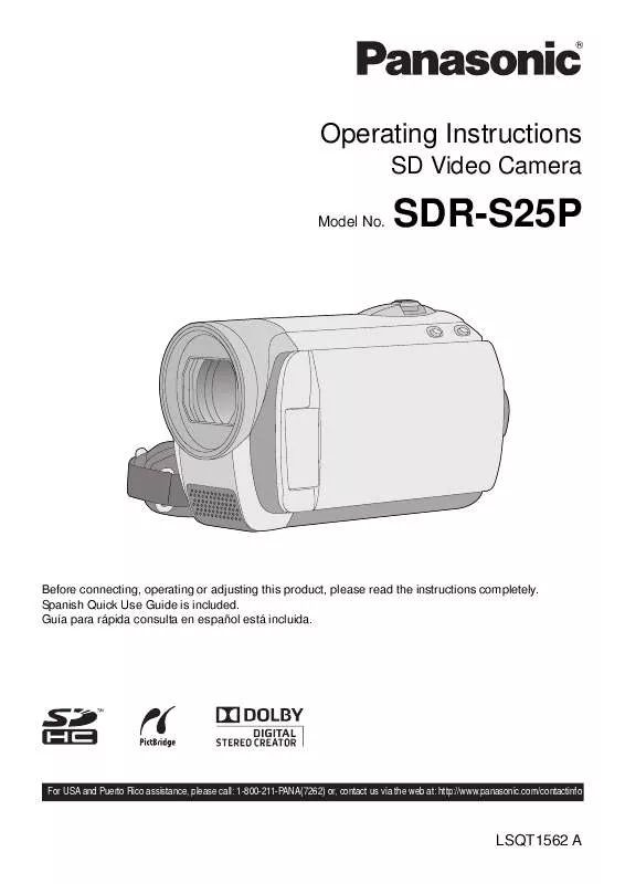 Mode d'emploi PANASONIC SD-RS25