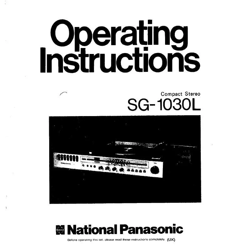 Mode d'emploi PANASONIC SG-1030