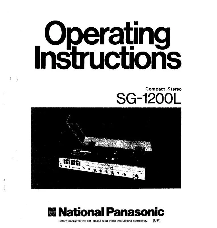 Mode d'emploi PANASONIC SG-1200