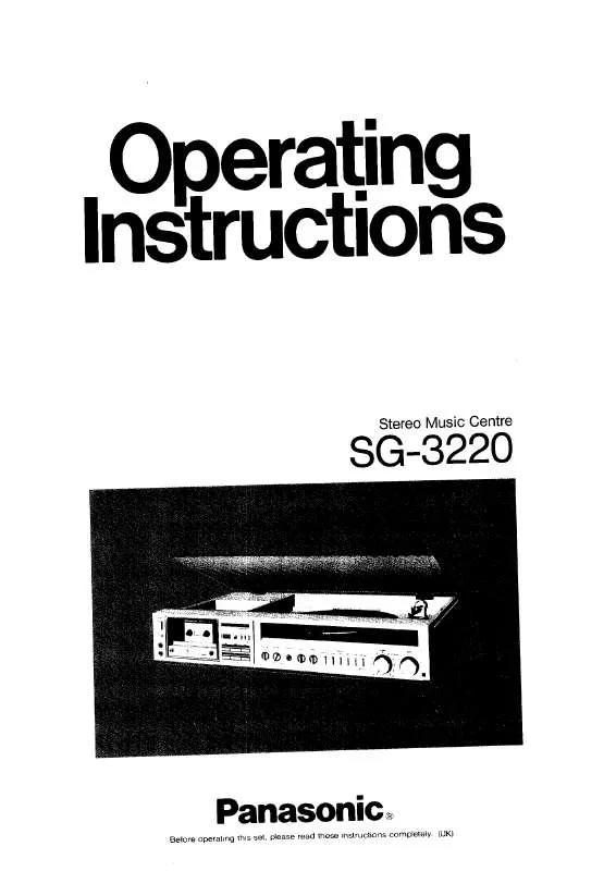 Mode d'emploi PANASONIC SG-3220