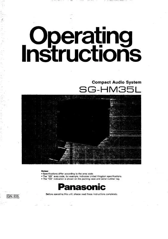 Mode d'emploi PANASONIC SG-HM35L