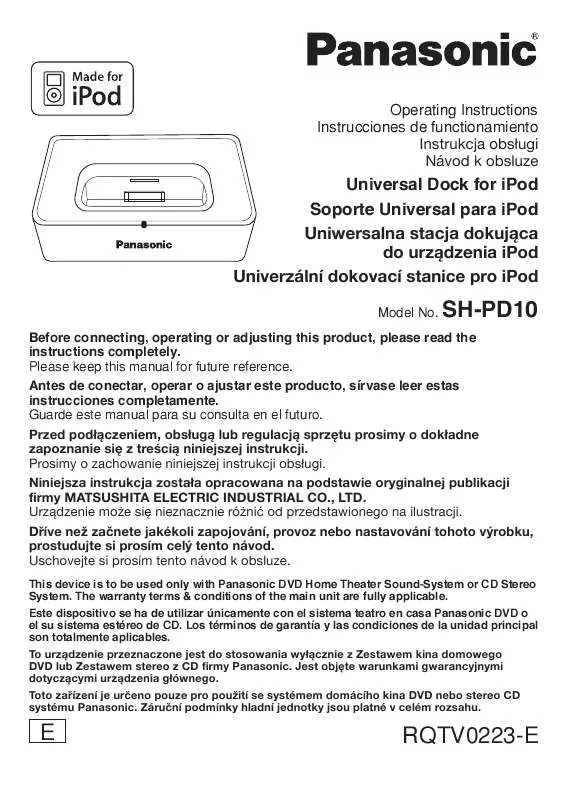 Mode d'emploi PANASONIC SH-PD10