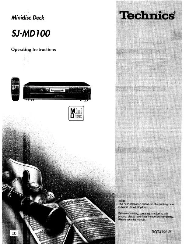 Mode d'emploi PANASONIC SJMD100