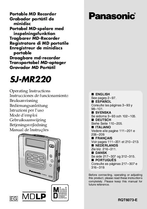 Mode d'emploi PANASONIC SJMR220