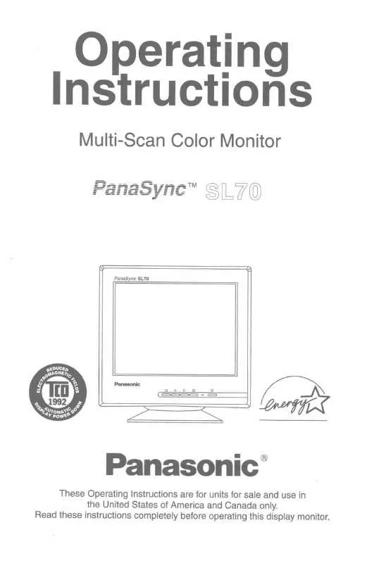 Mode d'emploi PANASONIC SL-70