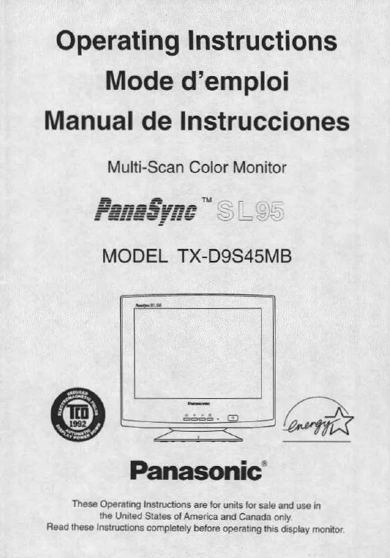 Mode d'emploi PANASONIC SL-95