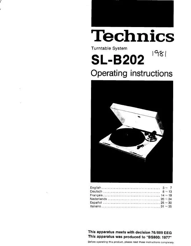 Mode d'emploi PANASONIC SL-BD202