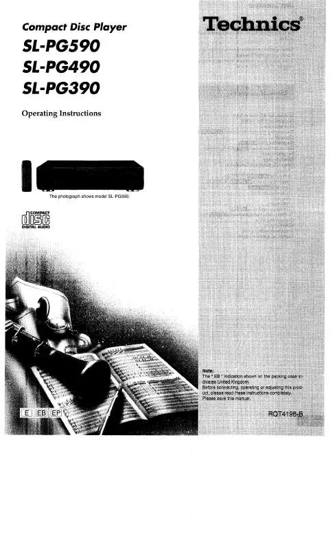 Mode d'emploi PANASONIC SL-PG390