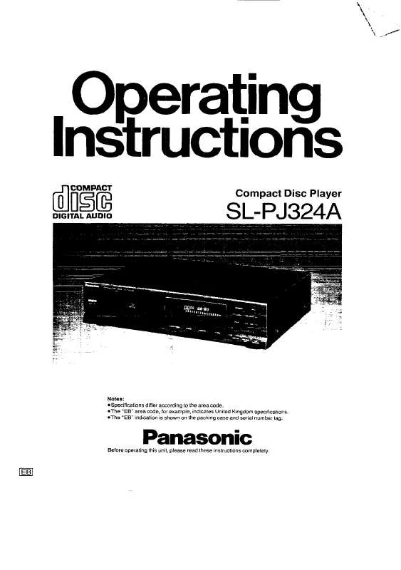 Mode d'emploi PANASONIC SL-PJ324A