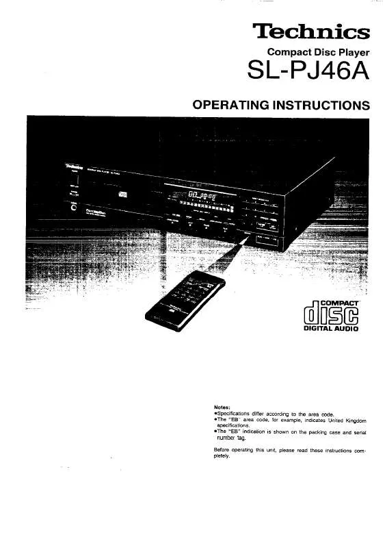 Mode d'emploi PANASONIC SL-PJ46A