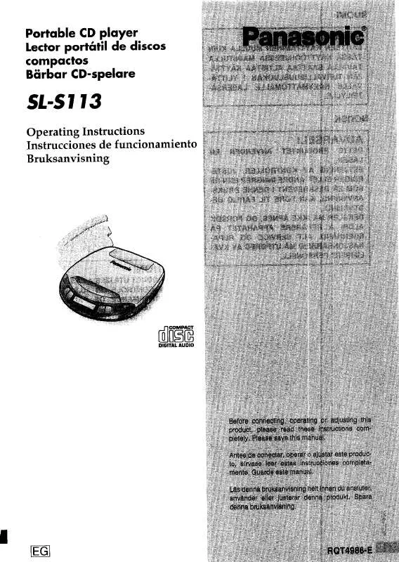 Mode d'emploi PANASONIC SL-S113