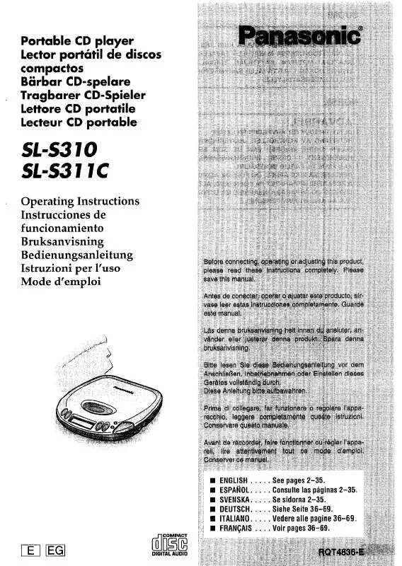 Mode d'emploi PANASONIC SL-S310