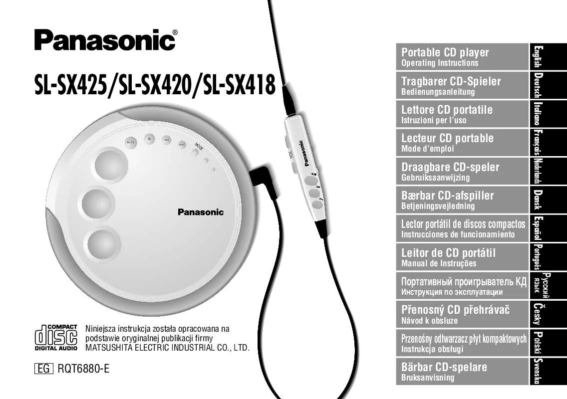 Mode d'emploi PANASONIC SL-SX418EG