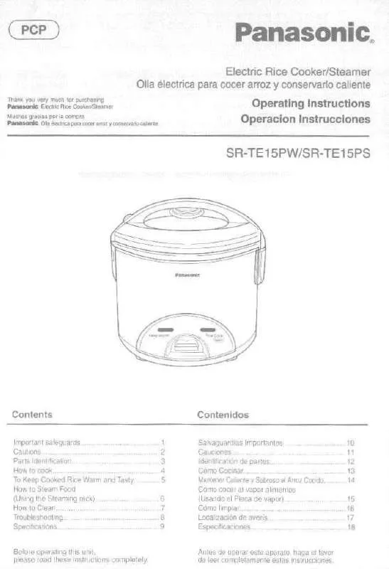 Mode d'emploi PANASONIC SRTE15PS