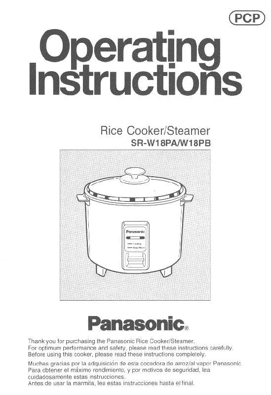 Mode d'emploi PANASONIC SRW18PB