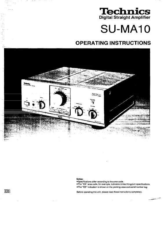 Mode d'emploi PANASONIC SU-MA10