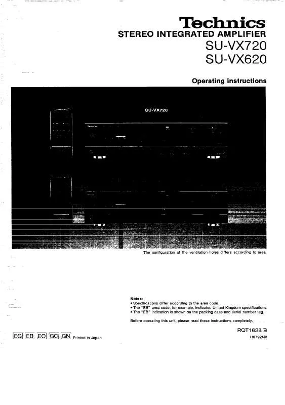 Mode d'emploi PANASONIC SU-VX620