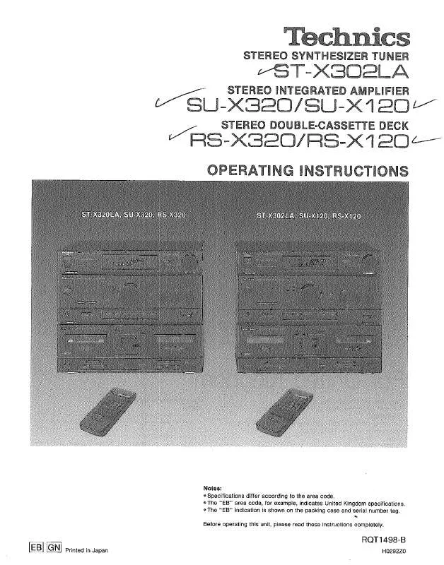 Mode d'emploi PANASONIC SU-X320