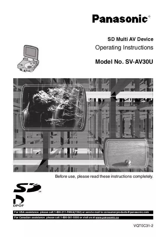 Mode d'emploi PANASONIC SV-AV30