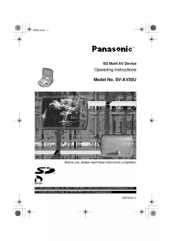 Mode d'emploi PANASONIC SV-AV30U